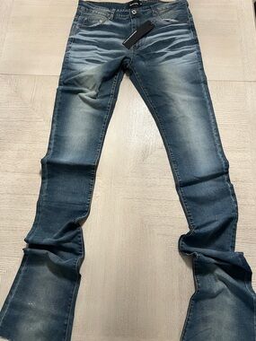 Jaired Vintage Super Stacked Flare Jeans - Vintage Blue Bootcut